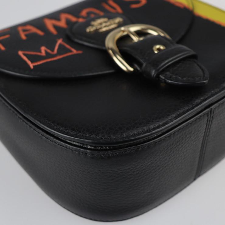 COACH 美品 コーチ バスキア コラボ ショルダーバッグ C5663 レザー 黒 