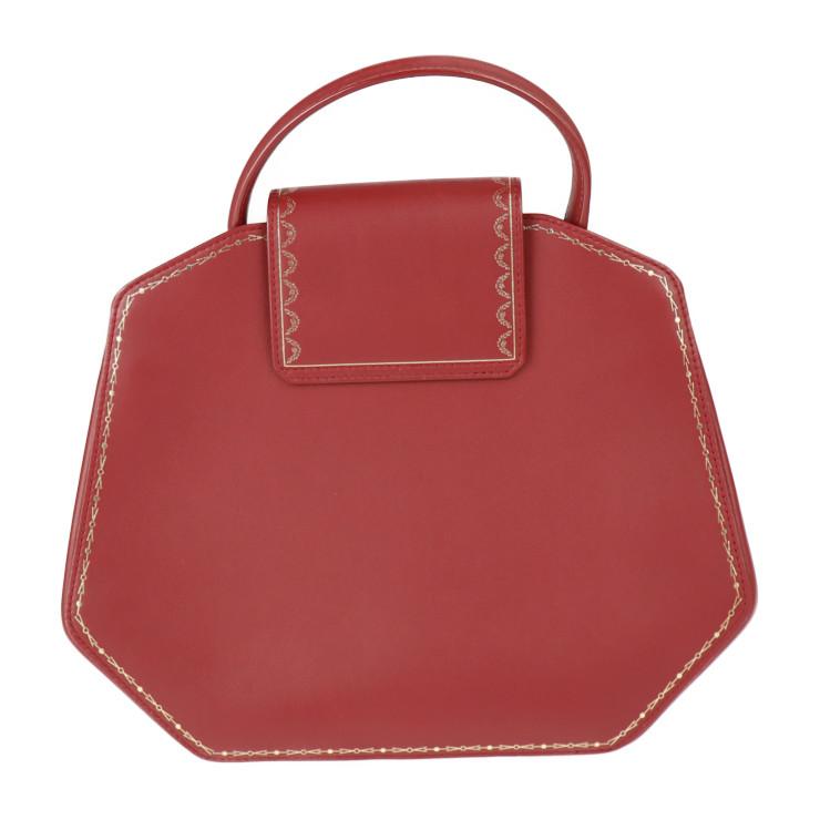 カルティエ　ガーランド ドゥ ミニ　2way　ショルダーバッグ　レザー　ボルドー カルティエガーランド ドゥ ミニ2wayショルダーバッグレザーボルドー