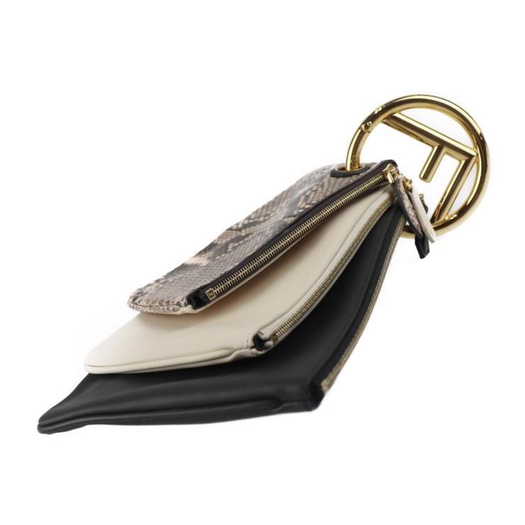 FENDI 美品 フェンディ トリプレット セカンドバッグ 8BS001 レザー 