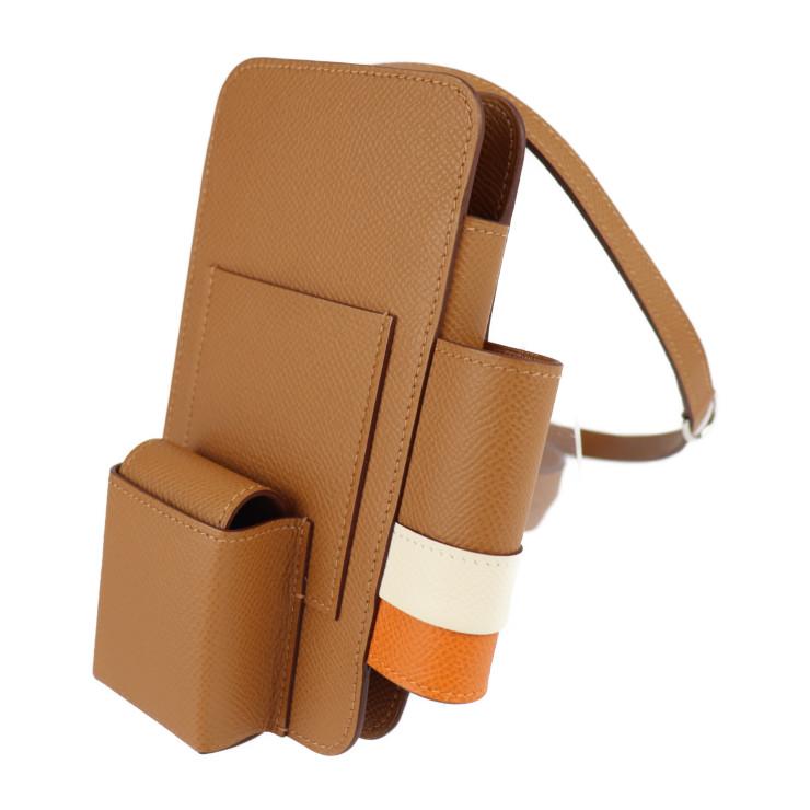 未使用品 HERMES エルメス バスティアケース ブラウン 茶 送料無料 HERMES エルメス バスティア ナチュラルサブレ コインケース