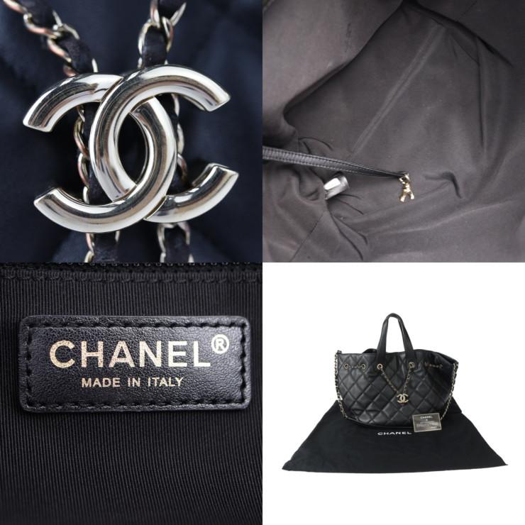 CHANEL（シャネル） 巾着 2WAY ハンドバッグ ラムスキン ブラック 