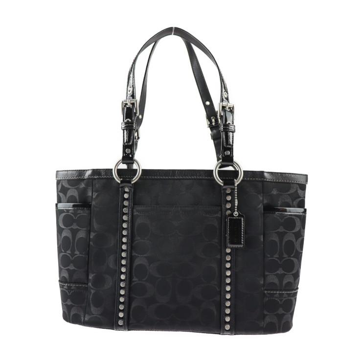 COACH 美品 コーチ シグネチャー スタッズ トートバッグ ハンドバッグ  