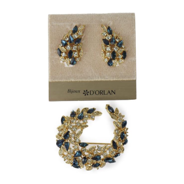 美品 D'ORLAN ドーラン イヤリング ブローチ セット メタル ライン