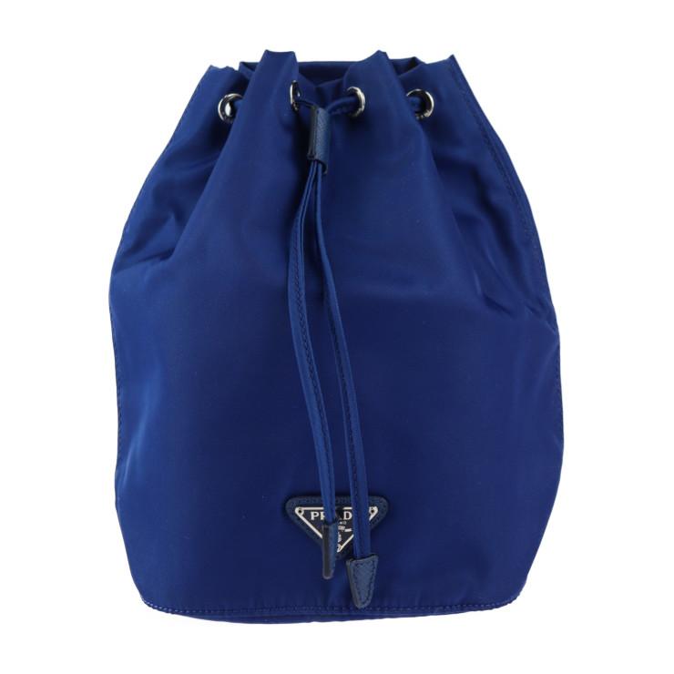 PRADA 新古未使用展示品 プラダ 巾着 ポーチ 1NA369 ナイロン ブルー 