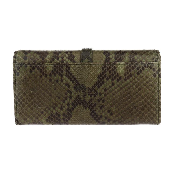 美品 GUCCI グッチ ホースビット 257124 長財布 パイソン レザー グリーン系 ゴールド金具 フラップ L字ファスナー【本物保証】 美品 GUCCI グッチ ホースビット 257124 長財布 パイソン レザー グリーン系 ゴールド金具 フラップ L字ファスナー【本物保証】