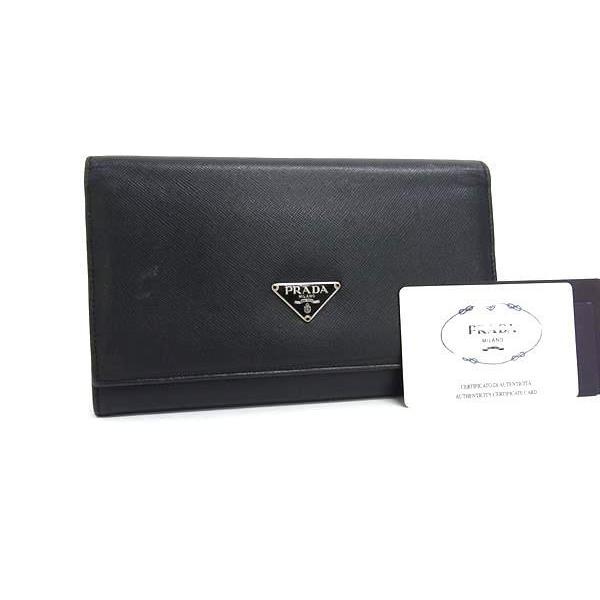 PRADA（プラダ） 財布 トライアングルロゴ サフィアーノレザー M608 二