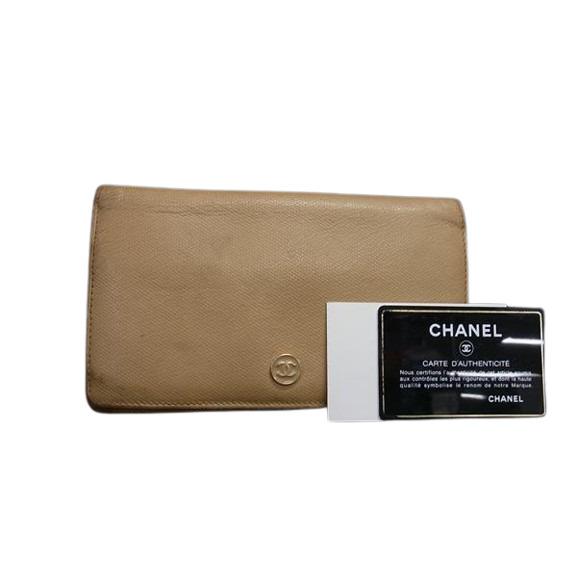 COCO（CHANEL） CHANEL シャネル 二つ折り長財布 A20904 ベージュ系  