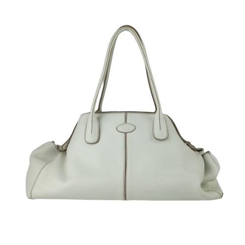 【TOD’S】トッズ D-BAG ホワイト レザー トートバッグ 大容量 TOD'S（トッズ） トートバッグ Dバッグ レザー - シルバー金具
