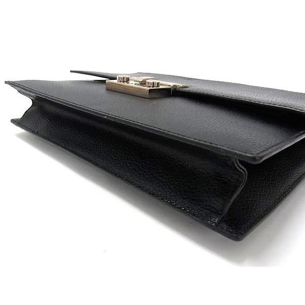 Salvatore Ferragamo サルヴァトーレフェラガモ セカンドバッグ - AU-24 9502 ブラック レザー メンズ シルバー金具【本物保証】 FERRAGAMO（フェラガモ） サルヴァトーレフェラガモ セカンドバッグ