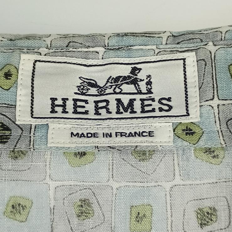 HERMES（エルメス） トップス 総柄 長袖 シャツ マルチカラー 麻