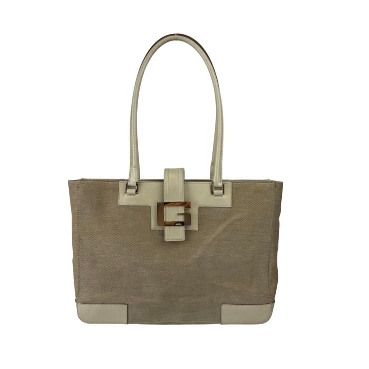 GUCCI（グッチ） ハンドバッグ Gロゴ トートバッグ キャンバス×レザー