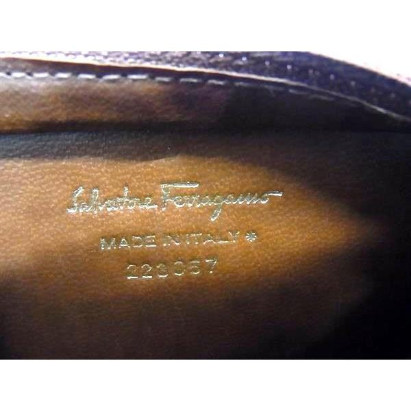 FERRAGAMO フェラガモ 小物入れ ヴァラ リボン ポーチ リザード型押し  