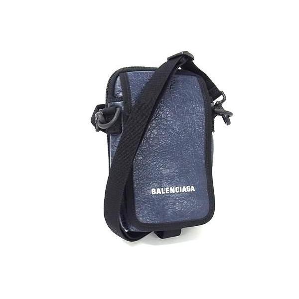 BALENCIAGA バレンシアガ ショルダーバッグ ポシェット エクスプローラー 593329 ネイビー ブラック レザー メンズ【本物保証】 BALENCIAGA（バレンシアガ） ショルダーバッグ ポシェット