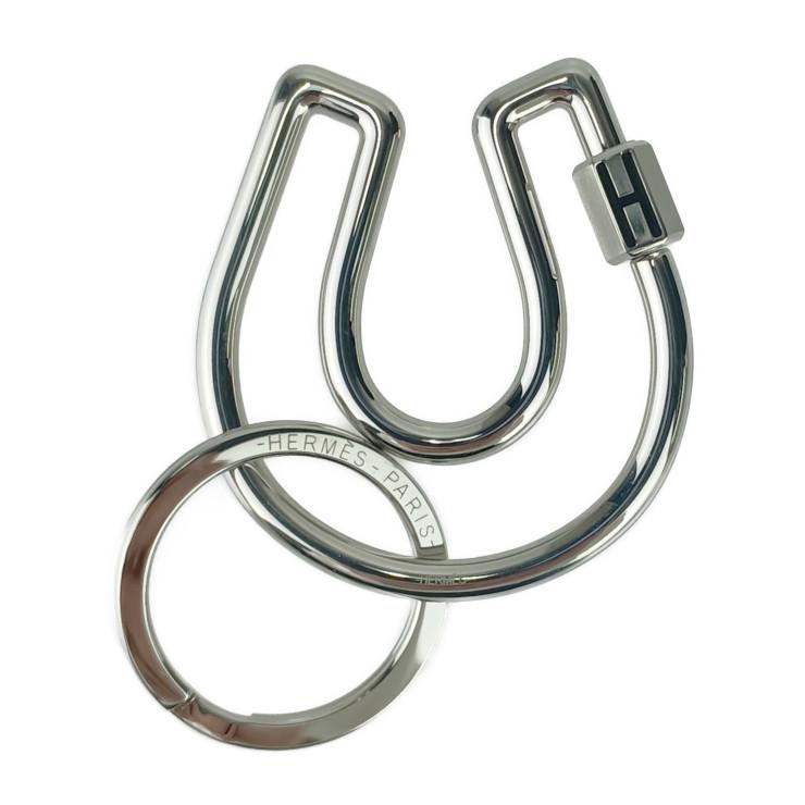 ❤未使用品❤フェールアシュヴァルキーリング シルバー金具ｘノワール エルメス HERMES 美品 エルメス キーホルダー フェール・ア・シュヴァル