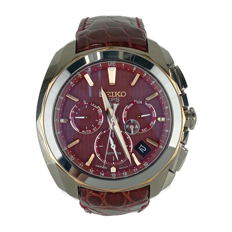 SEIKO セイコー メンズ腕時計 ASTRON アストロン レボリューションライン SBXC033 5X53-0AL0 シルバー ボルドー チタン クロコダイル メンズ GPS ソーラー電波 クロノグラフ【本物保証】 SEIKO（セイコー） 腕時計 アストロン レボリューションライン SBXC033