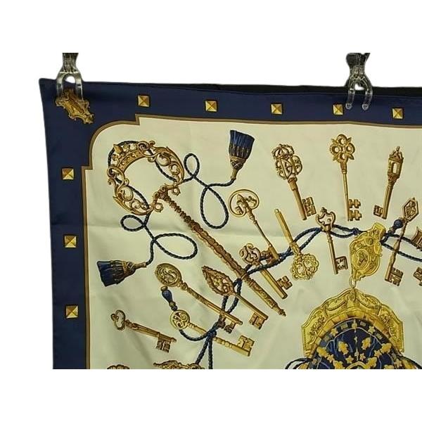 エルメス スカーフ カレ90 LES CLES 鍵柄 シルク100% - 大判 マルチカラー 大判 ストール【本物保証】_1