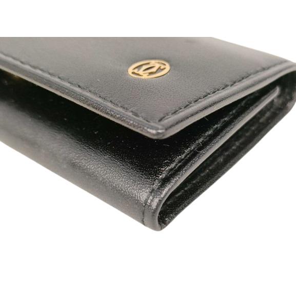 超美品 Cartier カルティエ キーケース パシャライン 4連キーケース L3000203 ブラック レザー【本物保証】