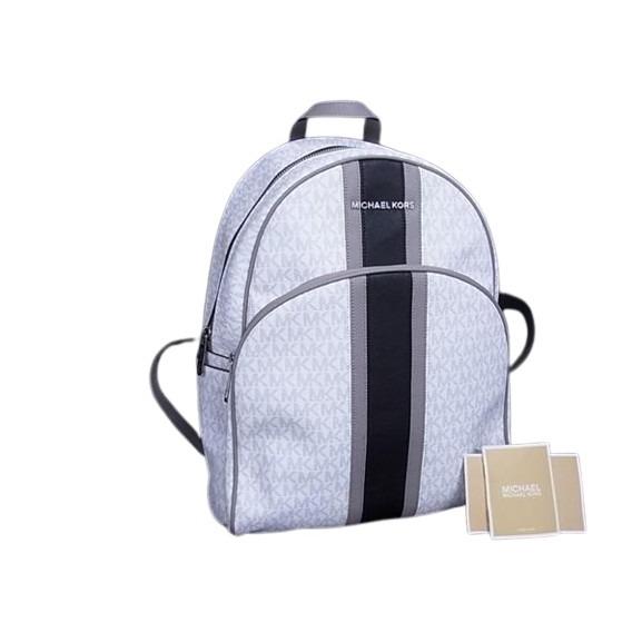 MICHAEL KORS マイケルコース リュックサック バックパック 35S9SAYB7B ホワイト系×グレー系 PVC×レザー ユニセックス 超美品【本物保証】 MICHAEL KORS（マイケルコース） リュックサック バックパック PVC