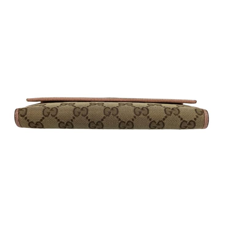 GUCCI（グッチ） 財布 Wホック 二つ折り長財布 GGキャンバス×レザー