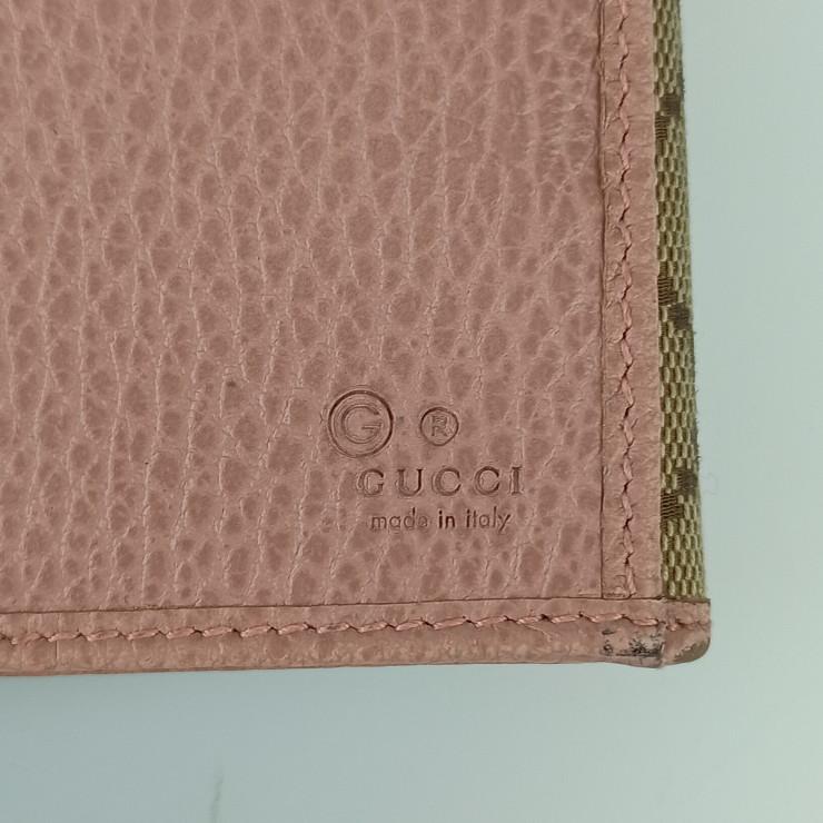 GUCCI（グッチ） 財布 Wホック 二つ折り長財布 GGキャンバス×レザー