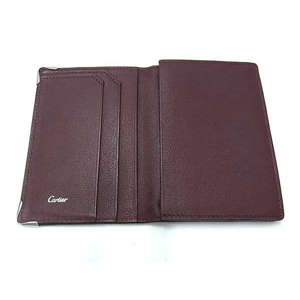 新品同様 Cartier マストライン カードケース ボルドー 名刺入れ Cartier - Cartier カルティエ マストライン レザー カードケース 名刺