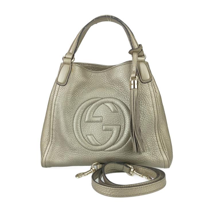GUCCI グッチ ハンドバック インターロッキングG ソーホー 2WAYバッグ 336751 ゴールド レザー レディース ショルダーバッグ タッセル【本物保証】 GUCCI（グッチ） ハンドバック インターロッキングG ソーホー 2WAY