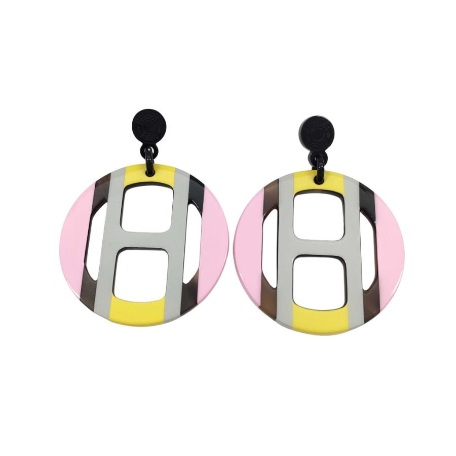 HERMES エルメス ピアス Hエキップ バッファローホーン - セリエ