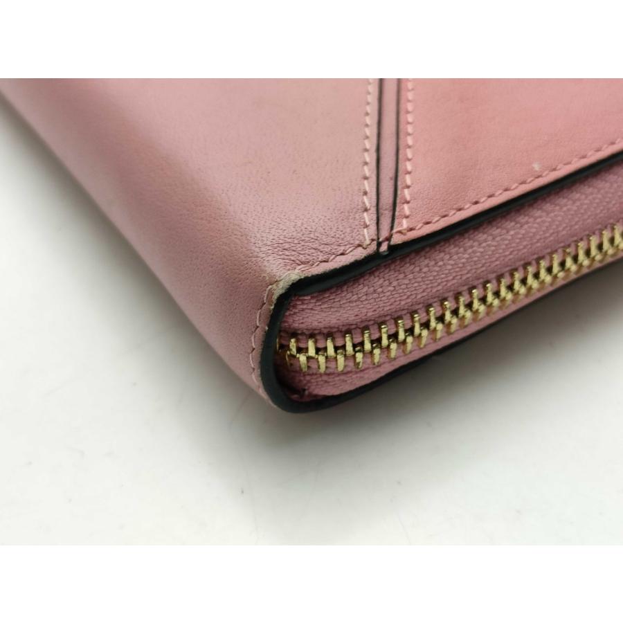LOEWE ロエベ 財布 パズル 122N30 ピンク系 ブラック レザー レディース ラウンドファスナー 長財布 ゴールド金具【本物保証】 LOEWE（ロエベ） 財布 パズル レザー 122N30 ラウンドファスナー 長