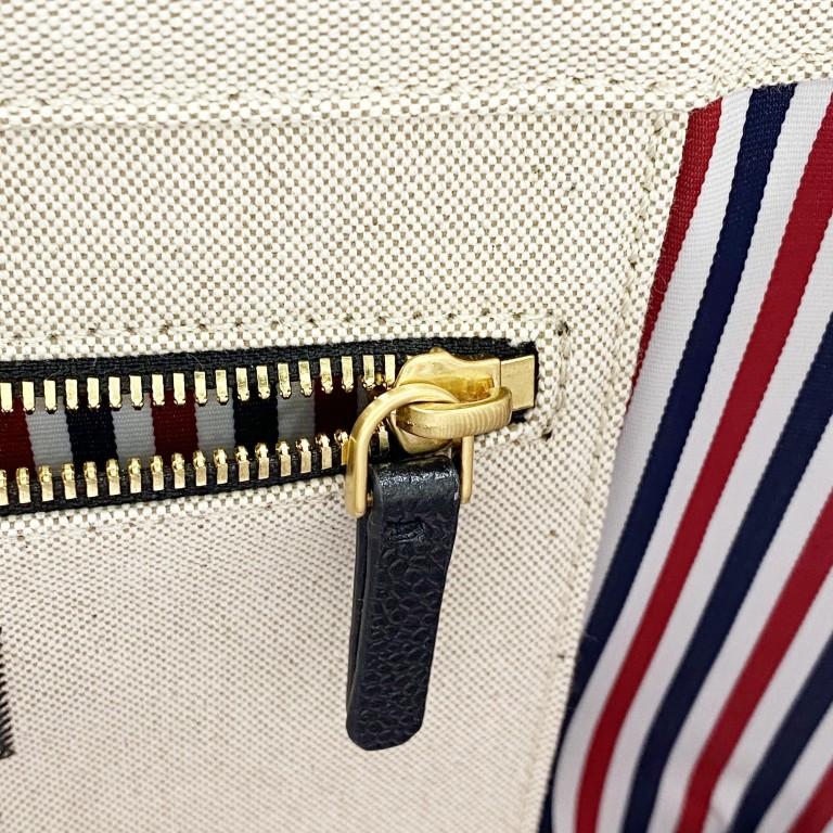 トムブラウン ハンドバッグ スモール ツール トートバッグ キャンバス レザー MAG390A-F0492 001【本物保証】の画像