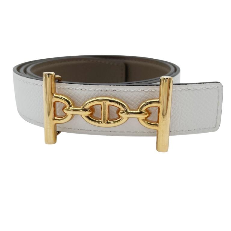 HERMES（エルメス） ベルト ラグーヌ レザー - リバーシブル ゴールド