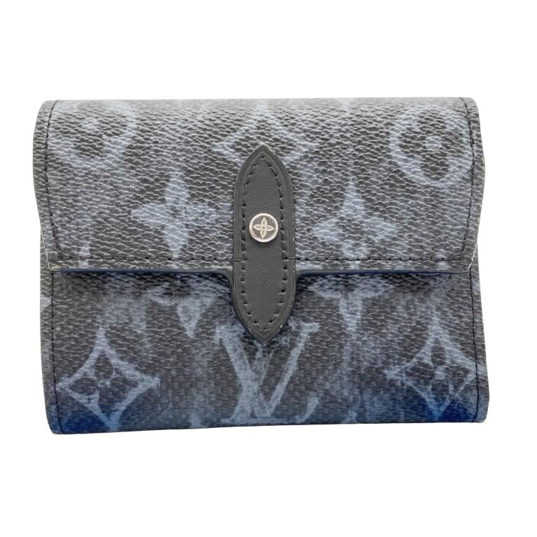 ルイヴィトン LOUIS VUITTON オーガナイザー･ドゥポッシュ M69998  モノグラムパステル ストラップ付き ショルダーウォレット 財布 3つ折り財布 レザー ネイビー 美品 LOUIS VUITTON（ルイ・ヴィトン） 財布 オーガナイザー・ドゥポッシュ