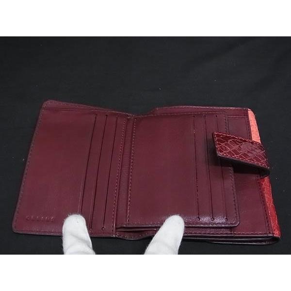 CELINE（セリーヌ） 財布 二つ折り財布 パイソン レザー - Wホック