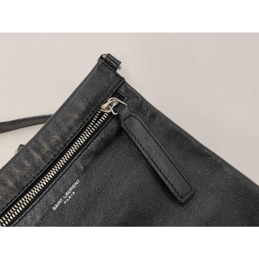 サンローランパリ ショルダーバッグ 581697 レザー ブラック系 美品 