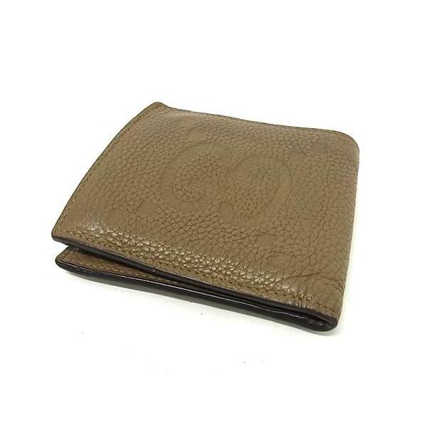 GUCCI ベージュレザー 二つ折り財布　739479 GUCCI（グッチ） 二つ折り財布 ジャンボGG コインウォレット 739479
