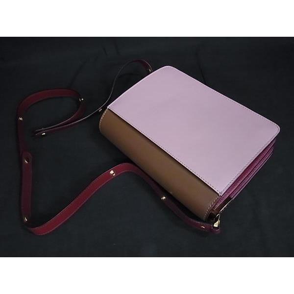 マルニ ショルダーバッグ トランク レザー SBMPN09NO3 ゴールド金具 ピンク ブラウン ボルドー【本物保証】