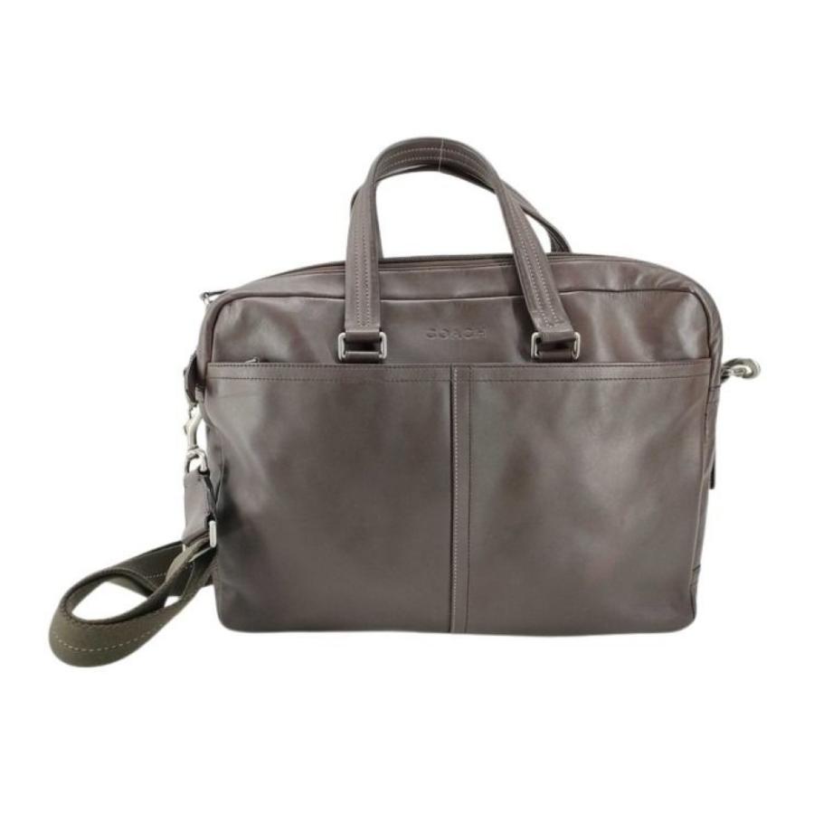 COACH コーチ ビジネスバッグ レガシー ジップ コミューター F70670 ダークブラウン系 レザー メンズ 2WAY ハンドバッグ 美品 COACH（コーチ） ビジネスバッグ レガシー ジップ コミューター F70670