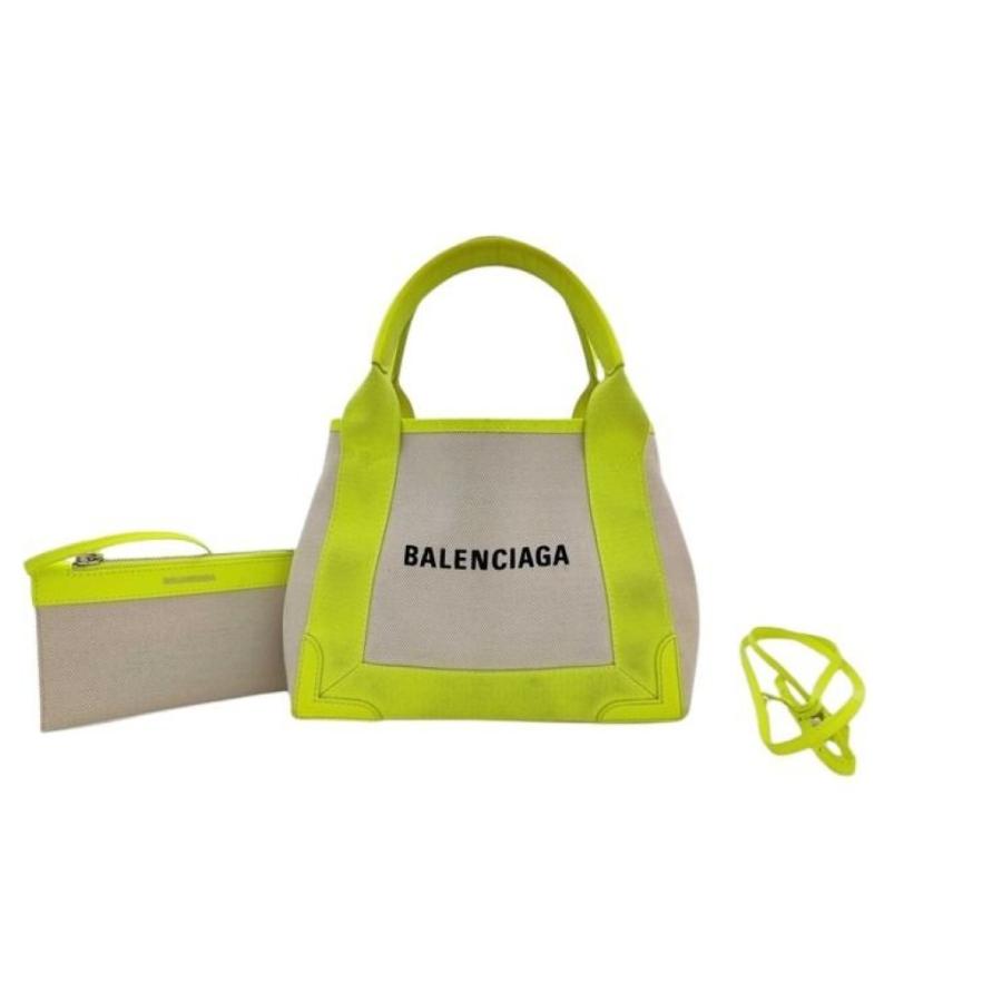 BALENCIAGA ベージュ ネイビー ハンドバッグ BALENCIAGA（バレンシアガ） ハンドバッグ ネイビーカバスXS 390346
