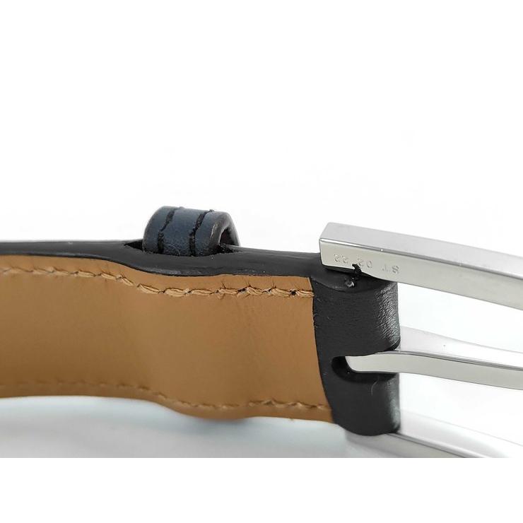 HERMES エルメス ベルト アンディ 26 ブルーインディゴ/ゴールド レザー ユニセックス シルバー金具 新品未使用展示品【本物保証】 メンズファッション エルメス ベルト アンディ 26 レザー - シルバー