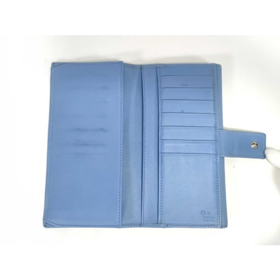 GUCCI（グッチ） 長財布 インターロッキングG 231843 レザー ブルー系 