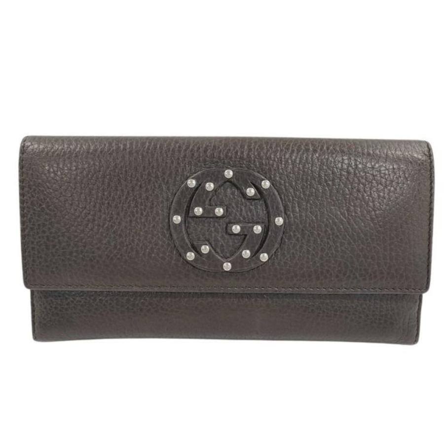 GUCCI（グッチ） 長財布 インターロッキングG 231843 レザー ブラウン 
