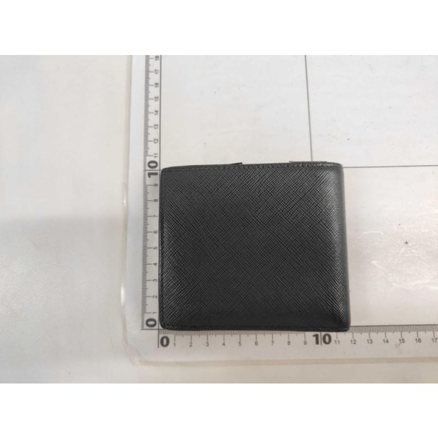 PRADA（プラダ） 二つ折り財布 2MO738 レザー×クロコダイル ブラック系