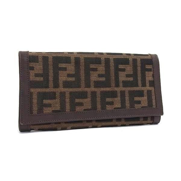 FENDI フェンディ 長財布 ズッカ 2807 30851 99 ブラウン系 キャンバス×レザー メンズ 美品 FENDI（フェンディ） 長財布 ズッカ 2807 30851 99 キャンバス×レザー