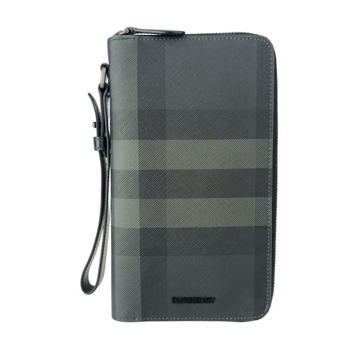 新品未使用 バーバリー 長財布 メンズ ラウンドファスナー チェック チャコール BURBERRY（バーバリー） 長財布 CHARCOAL CHECK チャコールチェック