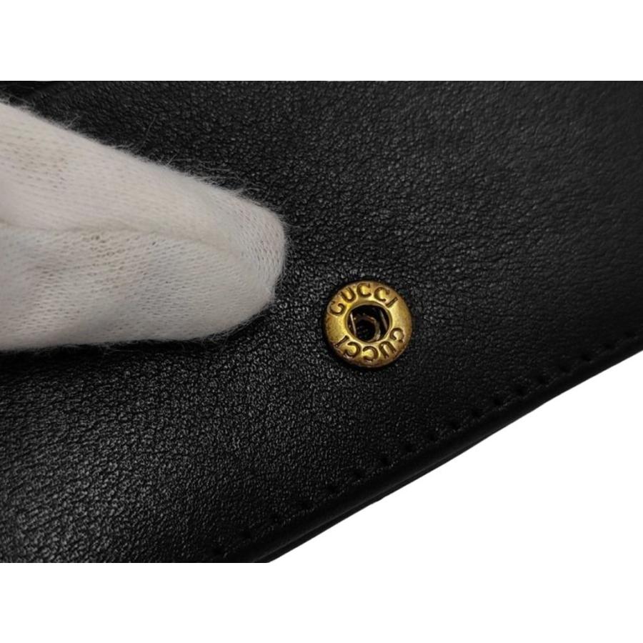 GUCCI（グッチ） 二つ折り財布 GGマーモント 466492 レザー ブラック系