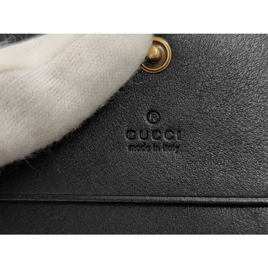 GUCCI（グッチ） 二つ折り財布 GGマーモント 466492 レザー ブラック系