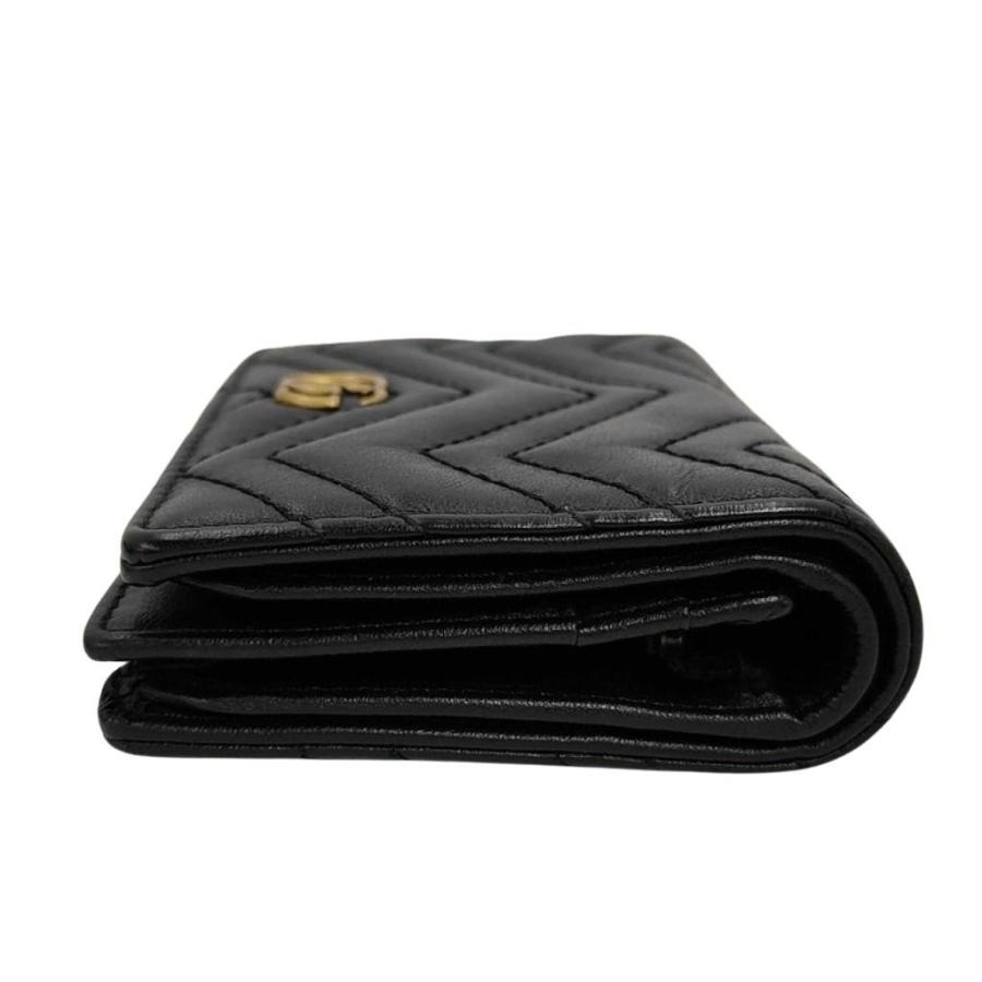 GUCCI（グッチ） 二つ折り財布 GGマーモント 466492 レザー ブラック系