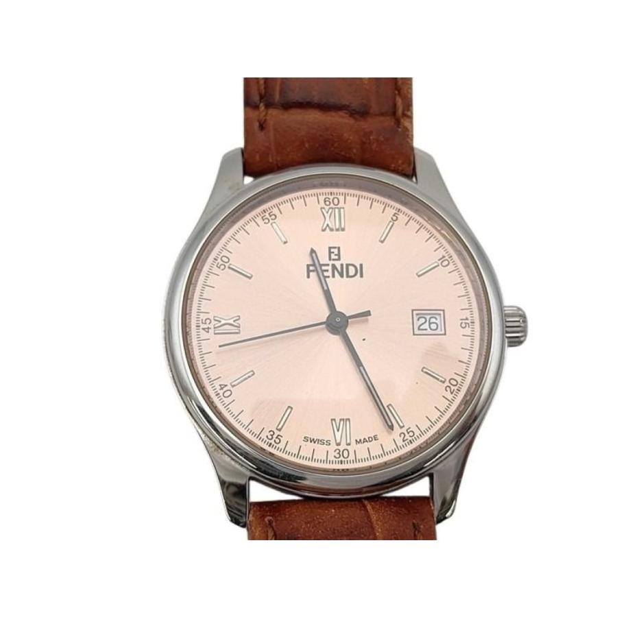 【FENDI フェンディ 210G 腕時計 ピンク文字盤 クォーツ】 FENDI（フェンディ） 時計 Olologi オロロジ 210G ステンレス レザー