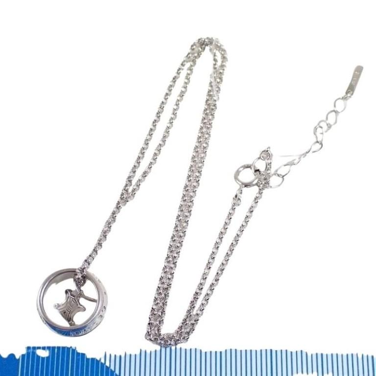 【美品】CELINE トリンオフ　サークル　ネックレス　SV925 silver CELINE（セリーヌ） ネックレス トリオンフ SV925 シルバー系 美品