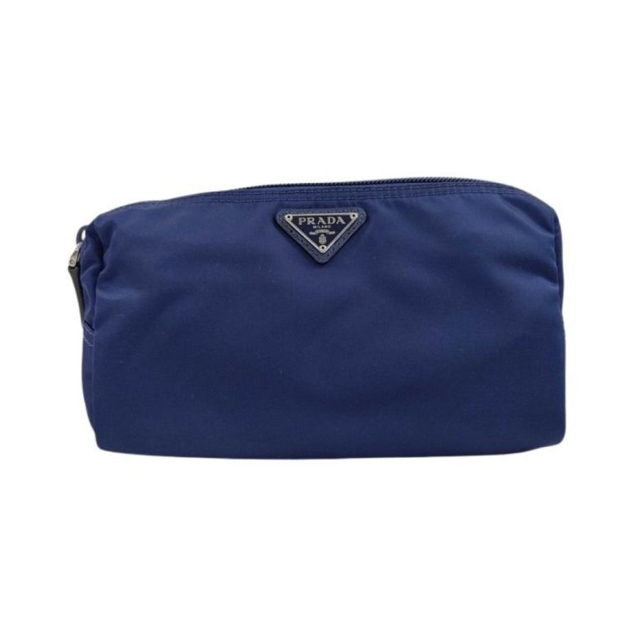 PRADA（プラダ） ポーチ トライアングルロゴ 1NA350 ナイロン ブルー系