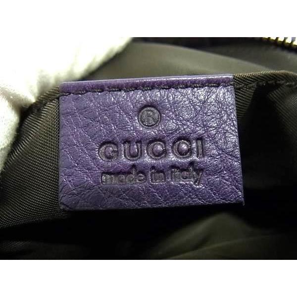GUCCI（グッチ） ポーチ バンブー 246175 レザー パープル系 美品 
